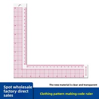 Règle de couture en plastique à angle droit en forme de 5808L conception de modèle de vêtements spéciaux pour l'échantillonnage et la coupe-fabriqué en gros