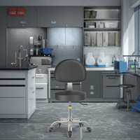 Chaise de laboratoire en métal en acier avec dossier en cuir antistatique Chaise de laboratoire ESD pour écoles ateliers hôpitaux J27