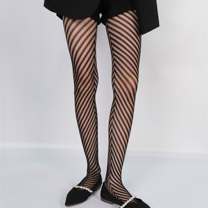 Summer Jacquard Openwork Fishnet Stockings Black 15D Thin Sheer Women's Pantyhose Diamond Pattern High Elastic - Product Image 4