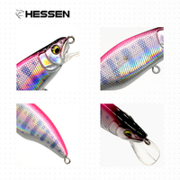 Leurre de pêche OEM Hessen avec yeux 3D, 45mm/65mm, 4g/8g, leurre dur en plastique, wobbler crankbait pour la pêche en mer, leurre pour achigan, brochet et truite