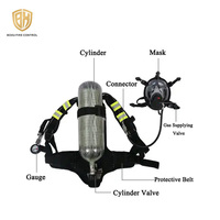 Vente flash : Appareil respiratoire à air comprimé SCBA 6,8 L, fabrication de cylindres en fibre de carbone, alimentation en air respiratoire