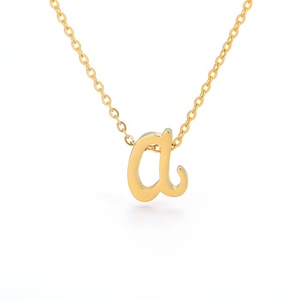 Nuevo collar de letras minúsculas <span class=keywords><strong>con</strong></span> colgante de letras de collar de acero inoxidable hueco para mujer - Product Image 4