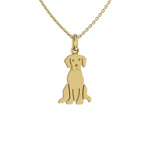 Collar con colgante de plata de ley 925 auténtica, diseño étnico de cara de perro Labrador, para amantes de las mascotas, con cadena de 18 pulgadas y engaste de bisel, para mujer. - Product Image 1