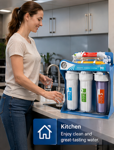 Système de filtration d'eau écologique autonettoyant 5 étapes 100 GPD pour usage extérieur, hôtelier et domestique, électrique/manuel - Product Image 1