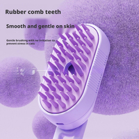 Brosse pulvérisatrice pliable en plastique à une touche pour animaux de compagnie, peigne à vapeur pour chien et chat, outil de toilettage anti-poils volants, kit de massage à la vapeur avec soies démêlantes