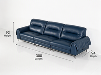 Ensemble de canapés en cuir véritable et bois pour salon, canapé nuage en cuir pleine fleur, mobilier de salon