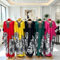 Robes africaines en soie de lait de haute qualité pour femmes, Boubou Kaftan, robe longue ample d'été, robe musulmane islamique Abaya
