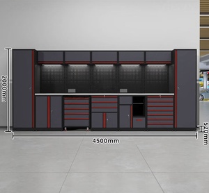 Armoire à outils en acier robuste personnalisable OEM, 15 tiroirs, roulettes, style européen moderne, serrure à clé, capacité de charge de 1000 kg, garage - Product Image 2