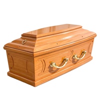 Ataúd Ecológico de Madera Maciza Estilo Europeo, Personalizable, Fábrica China OEM, Ataúd Funerario al por Mayor