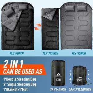 <span class=keywords><strong>Grand</strong></span> <span class=keywords><strong>sac</strong></span> <span class=keywords><strong>de</strong></span> <span class=keywords><strong>couchage</strong></span> <span class=keywords><strong>double</strong></span> XL pour adultes, pour 2 personnes, toutes saisons, pour le camping, la randonnée et le <span class=keywords><strong>sac</strong></span> à dos par temps <span class=keywords><strong>froid</strong></span> - Product Image 3