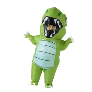 Disfraz inflable de dinosaurio de cuerpo completo unisex para niños, divertido traje de Halloween para caminar