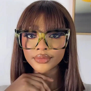 Nuovi <span class=keywords><strong>Occhiali</strong></span> da Lettura Quadrati Oversize di Tendenza 2024 <span class=keywords><strong>Trasparenti</strong></span> da <span class=keywords><strong>Donna</strong></span> con Lenti Anti Luce Blu Montatura Grande Verde - Product Image 4