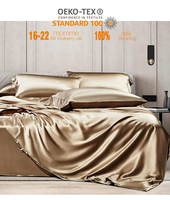 Draps plats en soie de mûrier 100% pure, draps en soie de mûrier imprimés sur mesure, ensemble de literie avec couette en soie en boîte
