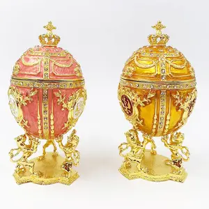 Creative Metal Crafts Easter Egg Alloy Enamel Craft Egg Ornaments Jewelry Box