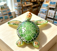 Figurines de tortue de mer en résine peintes à la main sur mesure, texture mosaïque, ornement tortue, décoration d'intérieur, souvenir de bureau, cadeau