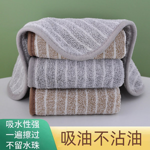 Serviette de cuisine en microfibre Cleanliness For A Lifetime, 25x25cm 30x30cm, résistante à l'huile, absorbante, motif rayé, pour casseroles et poêles - Product Image 1