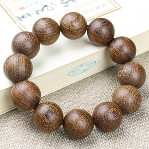 Golden Sandalwood <b>Bracelet</b> 20mm High Density Beads Sinking Old Wood Buddhist Prayer Beads Unisex Religious Jewelry Collectible - Product Image 4