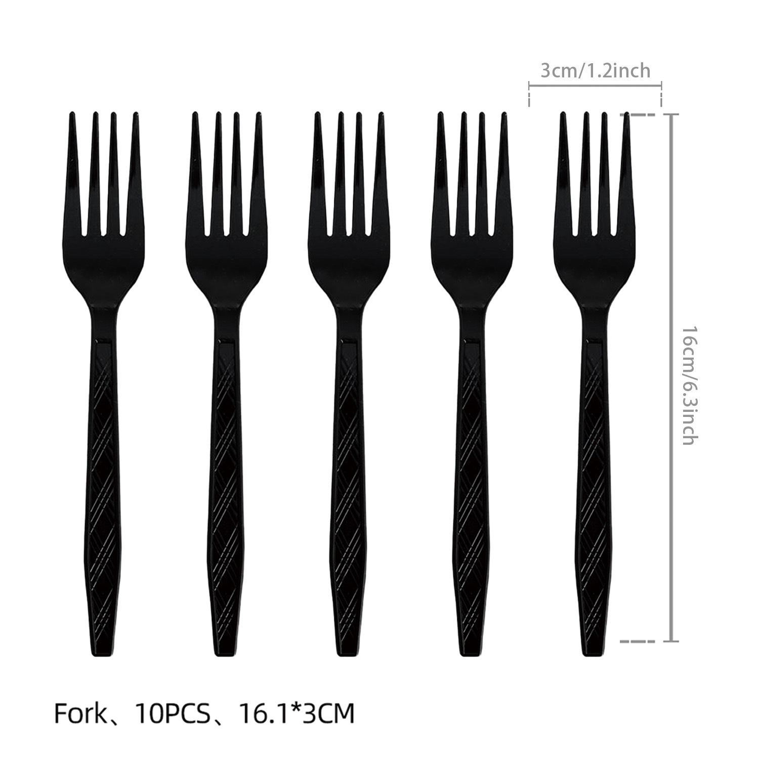 Noir - Fourchette x 10 pièces