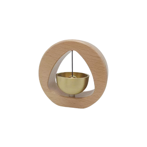 Triangle Beech Logo Customized Wooden Doorbell Wooden Crafts Magnetic Doorbell Hanging Doorbell Gift