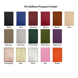 Customized Logo Personalized Initials Monogram Blank Business Pasaporte Travel PU Vegan Saffiano <strong>Leather</strong> <strong>Passport</strong> Holder <strong>Cover</strong> - Product Image 6