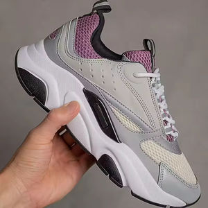 2025热卖真皮运动鞋男女通用尺码设计师B22运动鞋男女高品质衬里系带跑鞋 - Product Image 4