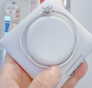 Pulsera <span class=keywords><strong>de</strong></span> Corazón <span class=keywords><strong>Original</strong></span> para Mujer, Cadena <span class=keywords><strong>de</strong></span> Hueso <span class=keywords><strong>de</strong></span> Serpiente con Forma <span class=keywords><strong>de</strong></span> Corazón, <span class=keywords><strong>Plata</strong></span> S925, Regalo Único para Novia - Product Image 3