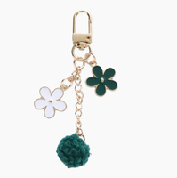 Porte-clés pendentif fleur de cerisier de style japonais, chaîne de téléphone creuse en forme de cœur mignonne pour fille, décoration d'emballage