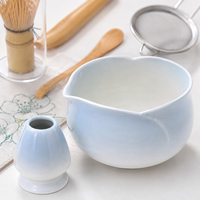 Ensemble bol à matcha en céramique rose écologique et durable avec fouet en bambou 500 ml, motifs cœur, fleur, patte de chat, moderne