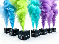 Nouvelles machines à fumée colorée pour événements : Canon à bombes décoratif pour mariages, révélations de sexe, fêtes du Nouvel An et autres événements. Liquide de fumée colorée.