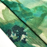 Tissu en maille respirante 91% polyester 9% élasthanne, imprimé numérique personnalisé vert, maille Power Net 120 g/m² pour robe