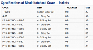 Black <b>Notebook</b> Cover Jackets with Durable Flexible Leatherette Material Protective <b>Reusable</b> <b>Notebooks</b> - Product Image 3