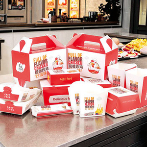 Biểu Tượng Tùy Chỉnh Kraft Giấy Thực Phẩm Hộp Dùng Một Lần Burger Bao Bì Hộp Không Thấm Mỡ Takeaway <span class=keywords><strong>Container</strong></span> Cho Bánh Hamburger Pháp Khoai Tây Chiên - Product Image 3