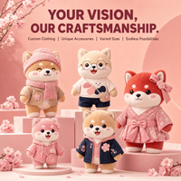 Mascotte en peluche Shiba Fleur de cerisier, jouet en peluche personnalisé, animal en peluche, jouet doux, mascotte, vente en gros, logo personnalisé, cadeau promotionnel