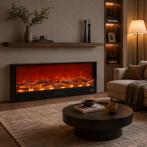 Chimenea Eléctrica LCD con Calefactor, Llama LED, Control Remoto, Construcción Metálica, Uso Doméstico y Hotelero, Idioma Inglés - Product Image 4