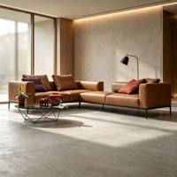 Canapé sectionnel minimaliste YUANCHANG 3 places en cuir Nappa avec pieds en métal laqué noir pour salon de villa moderne