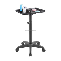 Vente en gros de meubles de beauté chariot de salon de coiffure noir plateau à roulettes avec roue roulante