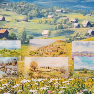 48 adesivi Per confezione tornano al tema giardino con vista sulle montagne della serie materiale di grandi dimensioni - Product Image 1