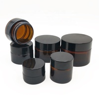 5ml 10ml 15ml 20ml 30ml 50ml pot de crème en verre ambré rond pot avec couvercle en or crème pour les yeux récipient de stockage boîte en verre