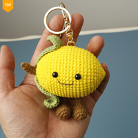 Porte-clés créatif en peluche tissé à la main, personnalisé, motif citron, Toyslabubuer, pendentif animal avec design citron