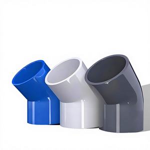 Coude en PVC à 45 degrés, <span class=keywords><strong>raccord</strong></span> à angle droit, pour tuyaux d'alimentation en eau basse pression, diamètre égal, blanc, bleu, gris, métrique, hexagonal - Product Image 3
