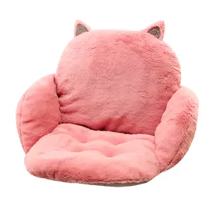 cartoon cute car seat pink cat paw stuffed animal crown back cushion for lower back pain for car back cushion