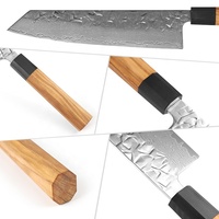 Damas vg10 Super acier cuisine Gyuto Style japonais Kiritsuke avec conception full tang