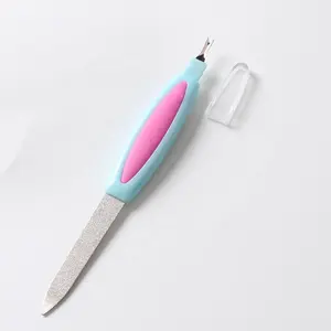 Factory wholesale 2 in 1 personal nail care nail file with cuticle fork