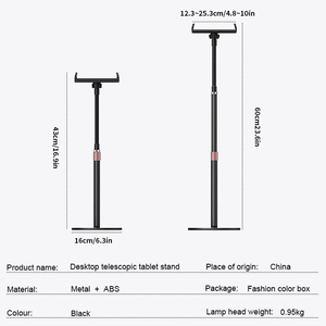 Multifunción 360 ° Soporte de Escritorio para Teléfono, Ajustable y Telescópico, para Transmisión en <span class=keywords><strong>Vivo</strong></span> y Estudio, Soporte Estable para iPad 12.9 - Product Image 5