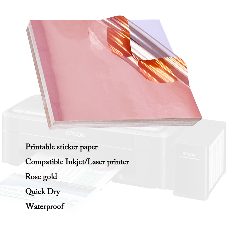 Rosa gold_Inkjet e Laser printer_waterproof