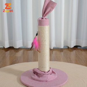 Arbre à gratter pour chat moderne et simple, couleur crème, avec griffoir premium en sisal et boule suspendue pour chatons - Product Image 5