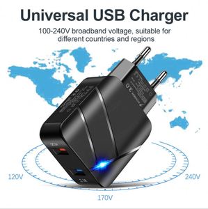 28W Dual USB Port Fast Charger QC3.0 2.1A <b>Power</b> Adapter 5V/3A Output for iPhone16 Pro Max Travel Charging EU US Plug PD Function - Product Image 6