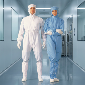 Cleanroom ESD เสื้อโค้ทใส่ในห้องแล็บเสื้อโค้ทเสื้อยืดใส่ในห้องสะอาด - Product Image 3