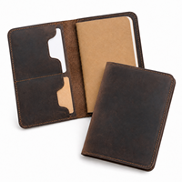 Carnet de notes en cuir vieilli personnalisé en gros avec couverture, journal rechargeable, porte-cartes, 100 feuilles, logo personnalisé, pour entreprises
