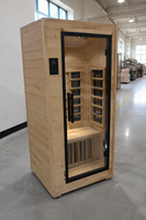 Sauna infrarouge intérieur de haute qualité, cabine de sauna en bois de pruche à spectre complet pour 1 à 2 personnes, détente à domicile, bien-être, spa